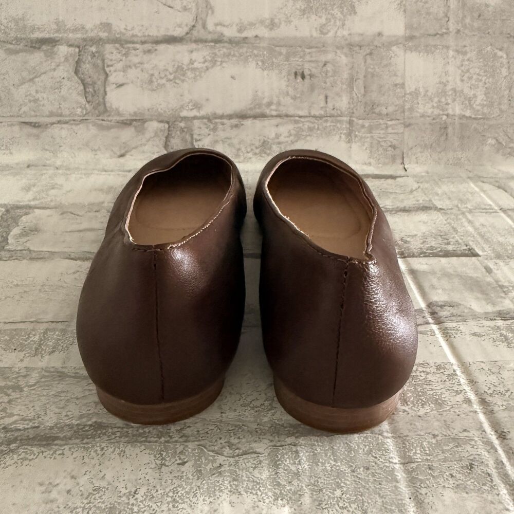 J. Jill Brown Leather Square Toe Ballet Flats Shoes Women Minimalist Preppy Sz 7 - Picture 5 of 8